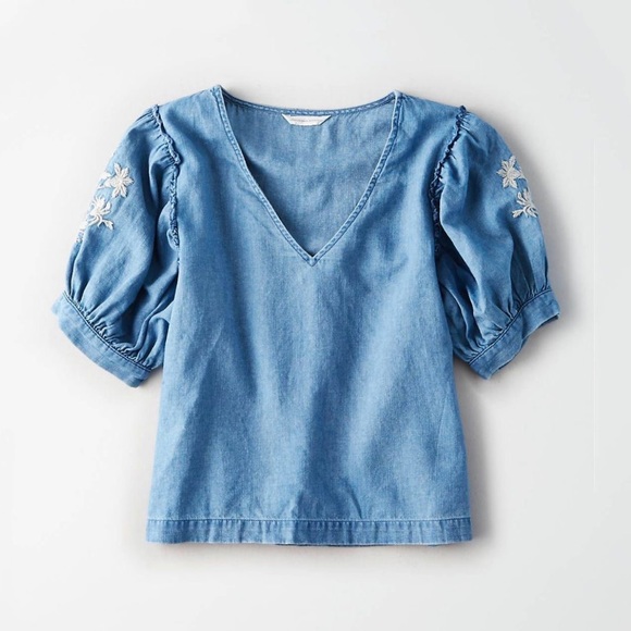 American Eagle Cropped Tie Top - Picture 1 of 6